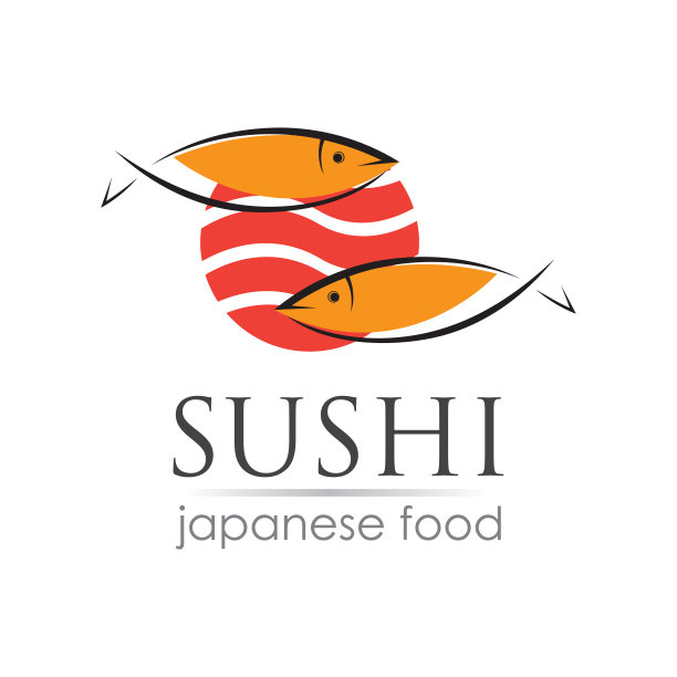 寿司标志模板为日本美食咖啡馆图片下载
