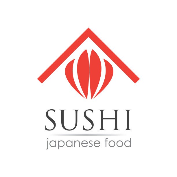 寿司标志模板为日本美食咖啡馆图片下载