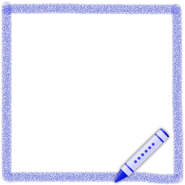 蜡笔蓝色方形框架图片下载