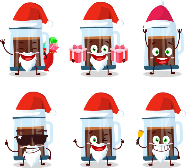 圣诞老人表情与法国媒体卡通图片下载