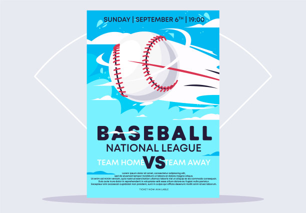 棒球比赛的海报模板和传单图片下载