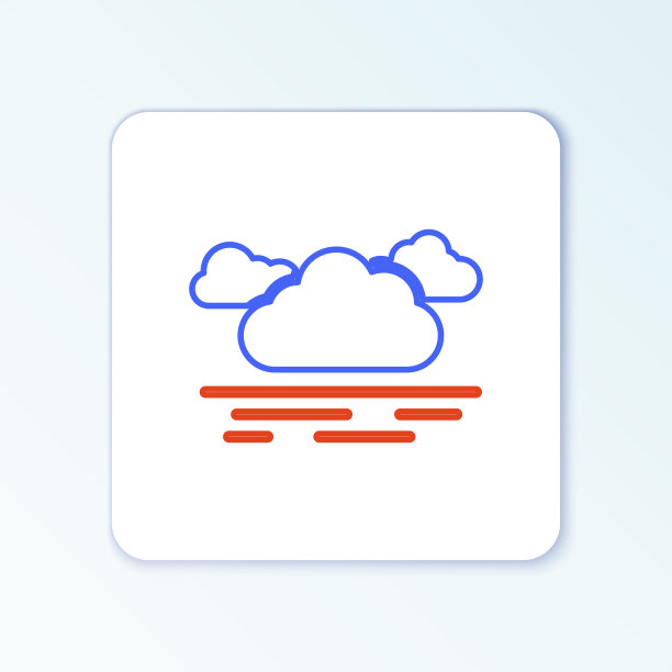 线云图标孤立在白色背景图片下载