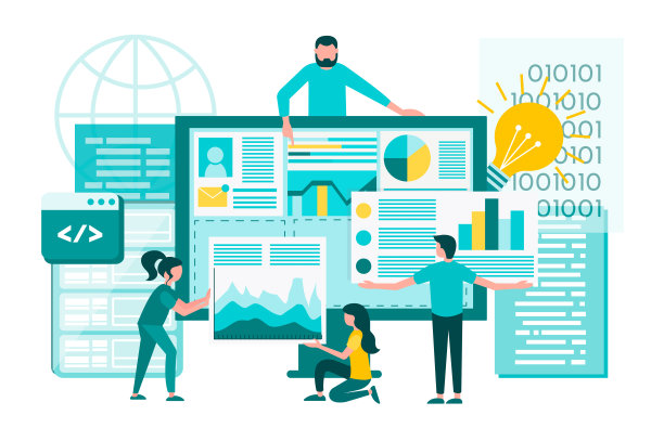 数字设计，UI用户体验程序员和网页设计师的团队合作。开发自动化业务和管理系统图片下载
