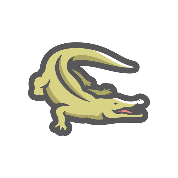鳄鱼绿色爬行动物图标卡通图片下载