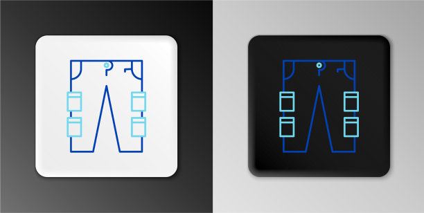线工装裤图标孤立在灰色背景图片下载