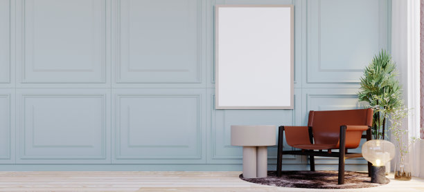 焦点描绘了一面蓝色的墙。图片下载