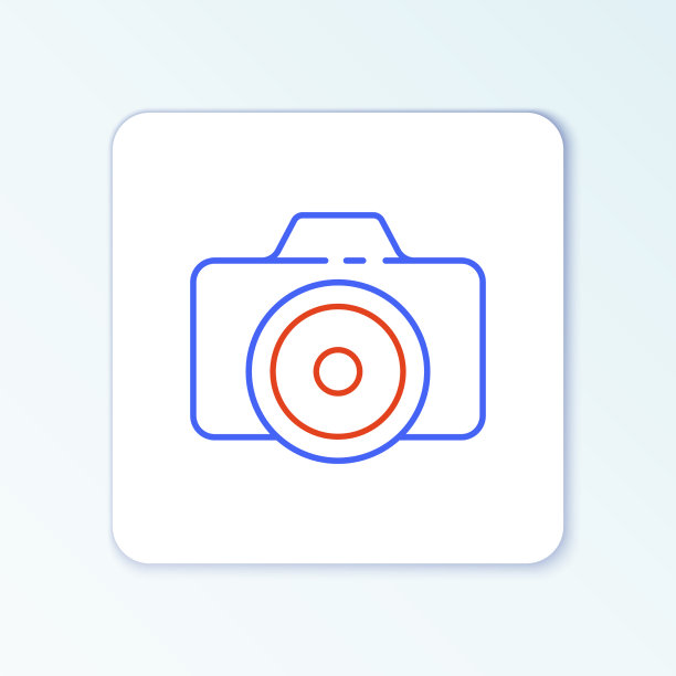 线照片相机图标孤立在白色图片下载