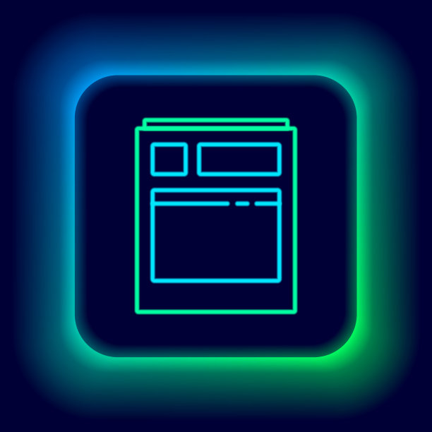 发光的霓虹灯线厨房洗碗机图标图片下载