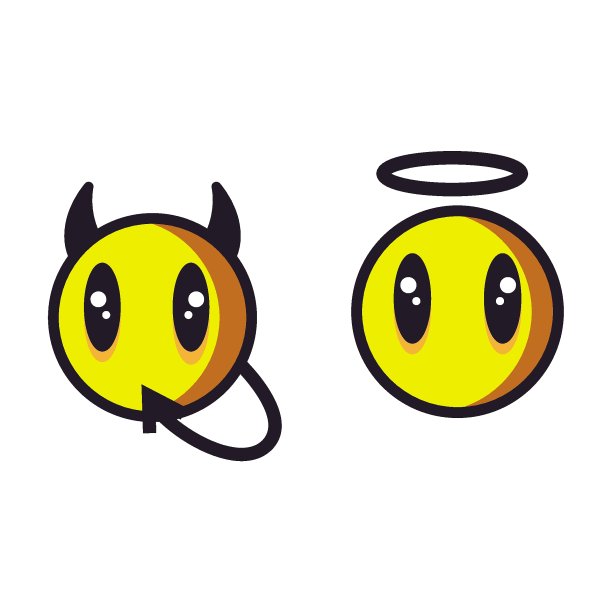 表情符号天使和魔鬼的微笑图片下载