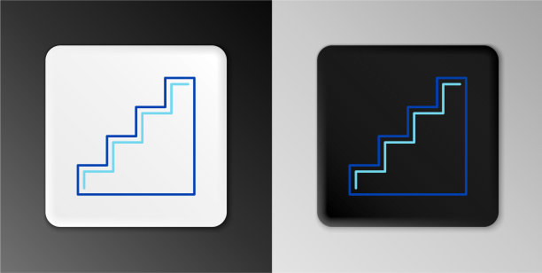 线楼梯图标孤立的灰色背景图片下载