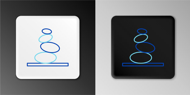 线堆叠热石图标孤立在灰色图片下载