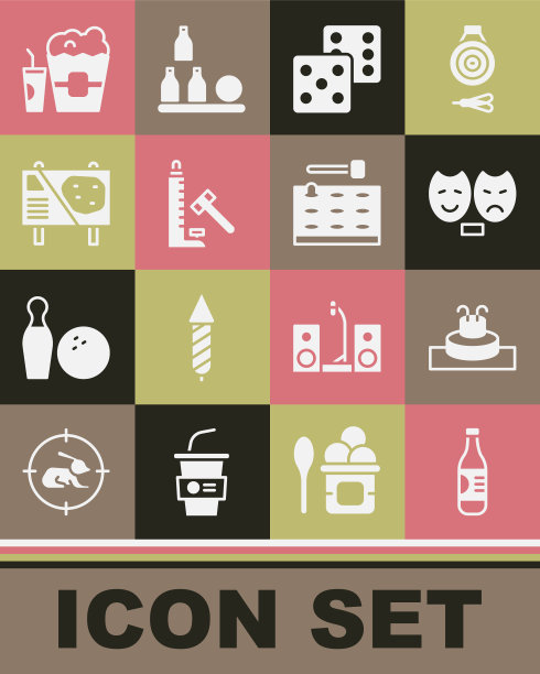 Set Bottle of water, Fountain, Comedy and tragedy masks, Game dice, strike attraction with hammer, Amusement park billboard, Popcorn box glass and Arcade Game machine icon. Set Bottle of water, Fountain, Comedy and tragedy masks, Game dice, strike attraction with hammer, Amusement park billboard, Popcorn box glass and Arcade Game machine icon。向量图片下载