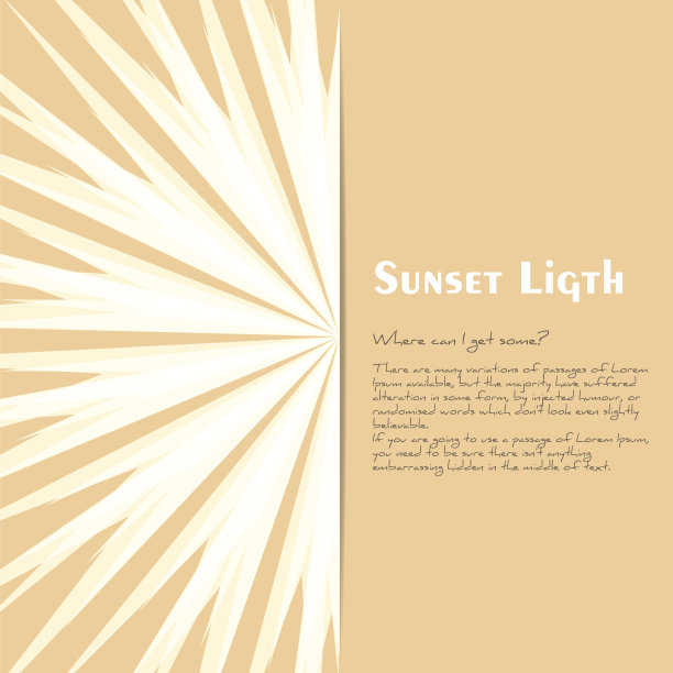 阳光阳光横幅。明亮的白色阳光照射在米色背景上。阳光贺卡。矢量图图片下载