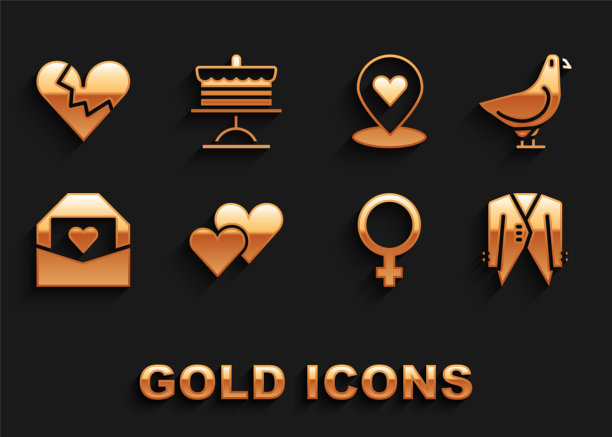 Set Heart, Dove, Suit, Female gender symbol, Envelope with Valentine Heart, Location, Broken or divorce and Cake plate icon. Set Heart, Dove, Suit, Female gender symbol, Envelope with Valentine Heart, Location, Broken or divorce and Cake plate icon。向量图片下载