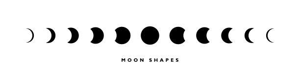 月亮相位天文图标设置在白色的背景。夜月相和空间天文学。概念周期从新月到满月。矢量图图片下载