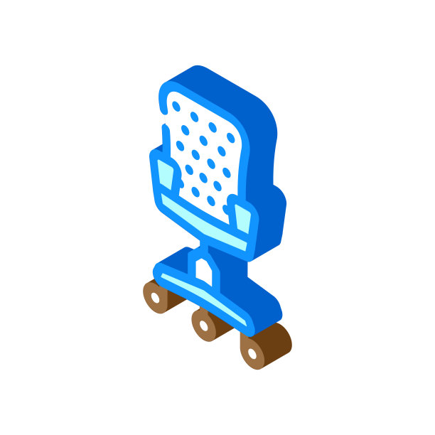 办公家具等距图标矢量插图图片下载