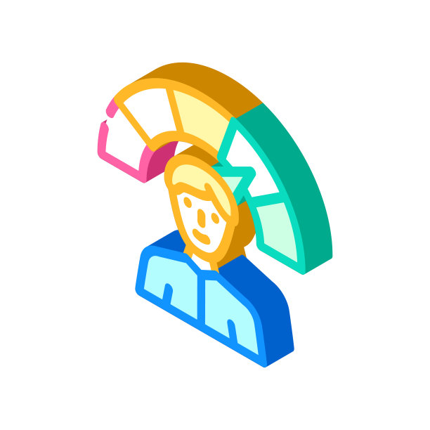 积极的员工等级2.5D图标矢量素材图片下载