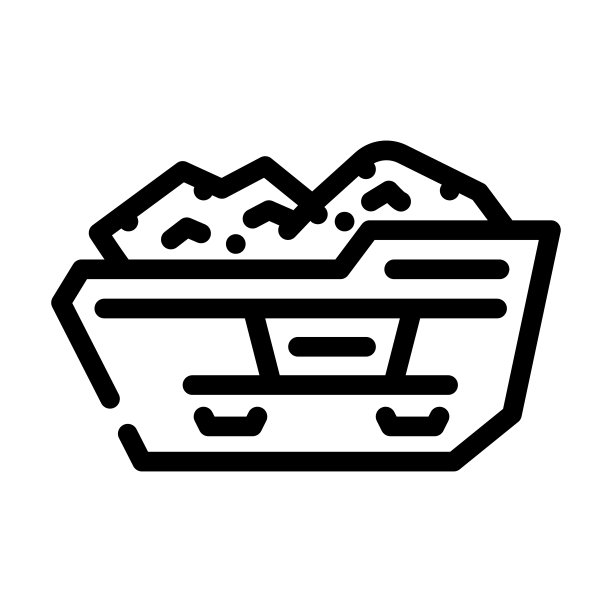 建筑垃圾箱线条图标矢量图图片下载