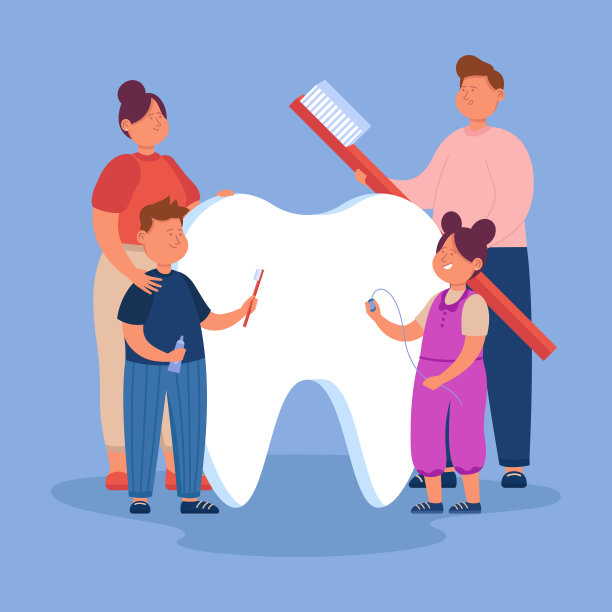 卡通家庭关心巨牙图片下载