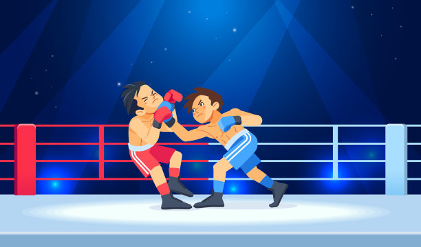 一个年轻的拳击手或拳击手输掉比赛并被击中图片下载