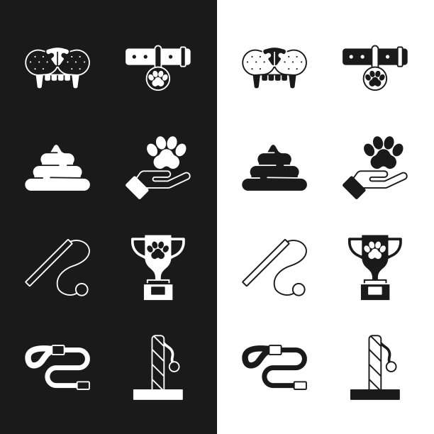 Set Hands with animals footprint, Shit, Cat tooth, Collar name tag, Pet Cat toy, award, scratch post and reachable cord leash icon. Set Hands with animals footprint, Shit, Cat tooth, Collar name tag, Pet Cat toy, award, scratch post and reachable cord leash icon。向量图片下载