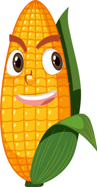 可爱的玉米卡通人物面部表情图片下载