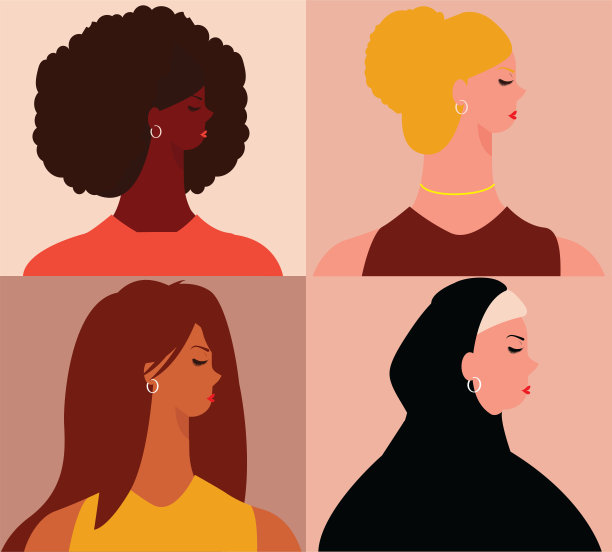 来自不同文化和种族的坚强女性，多元文化和女性赋权概念图片下载