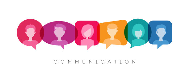 语音泡泡内人头剪影，沟通概念，矢量插图图片下载