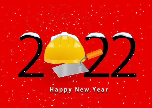 2022年，带着建造者的头盔和铲子。建筑工程的概念图片下载