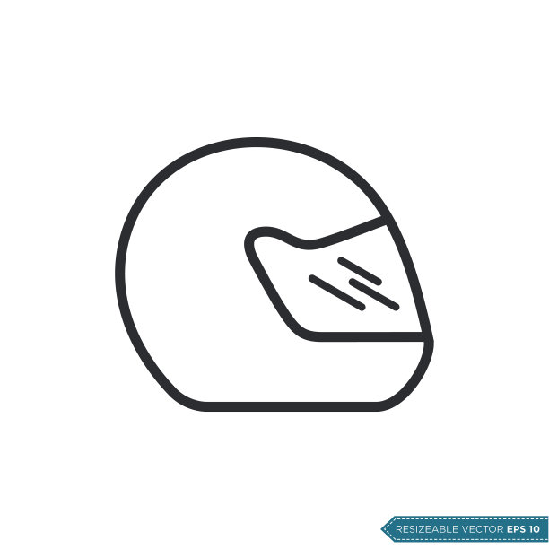 头盔图标矢量模板平面设计图片下载