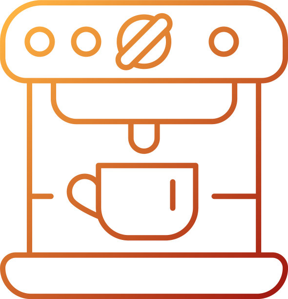 浓缩咖啡机渐变线性图标图片下载