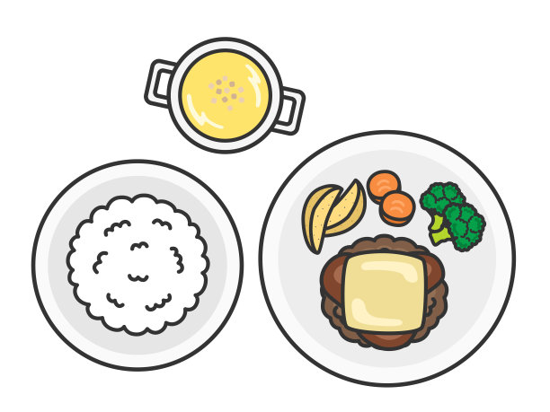 一套汉堡牛排。图片下载