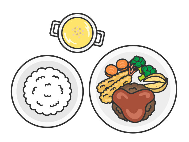 一套汉堡牛排。图片下载