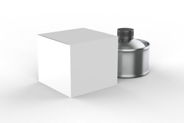 模拟白色金属锡罐。图片下载