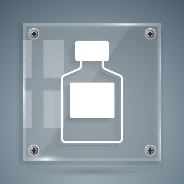 白色威士忌酒瓶图标隔离在灰色图片下载