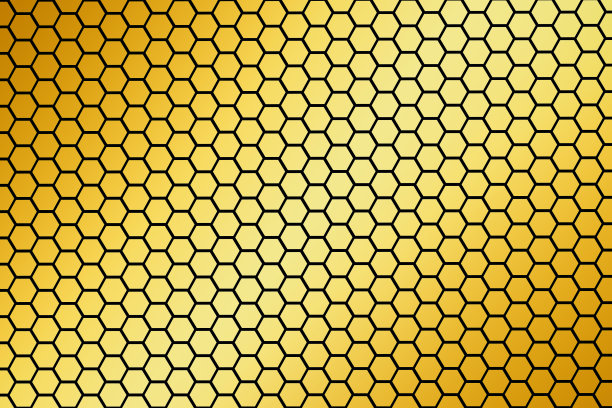 蜂窝状的，六边形的。甜的食物。蜜蜂和蜂蜡。花蜜。三维抽象插图。图片下载