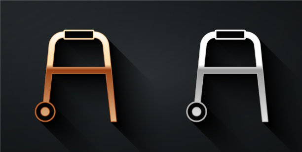 金银残疾人助行器图标图片下载