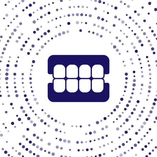 蓝色假颚图标孤立在白色背景图片下载