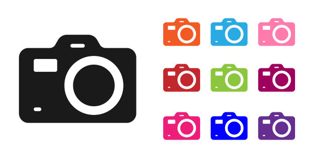 黑色照片相机图标孤立在白色图片下载