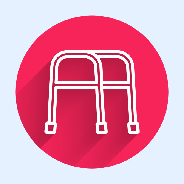 白线步行者为残疾人图标图片下载