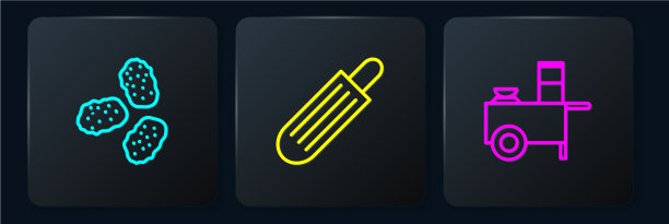 排好炸鸡块快餐车图片下载