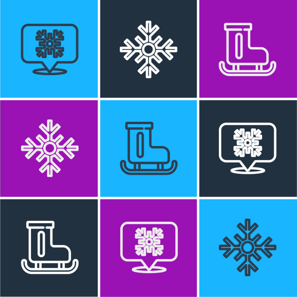 设线雪花演讲泡泡花样溜冰鞋图片下载