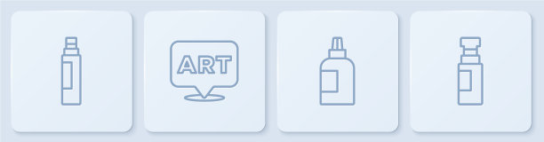 设置线，记号笔，油漆，水粉画，罐染料图片下载