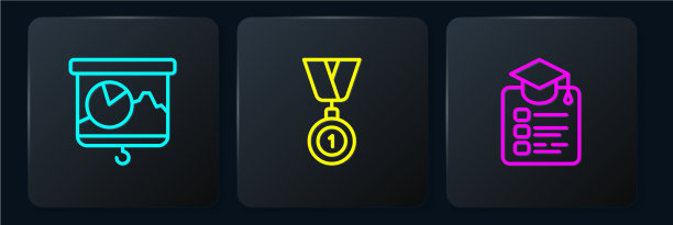 设置线黑板与图表在线教育图片下载