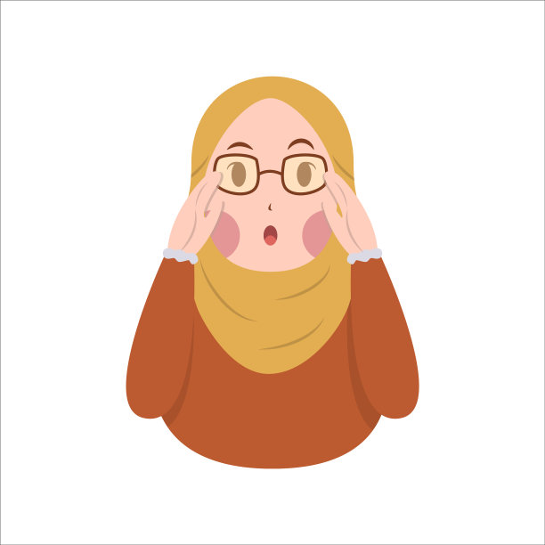 可爱的穆斯林妇女戴着头巾戴着眼镜图片下载