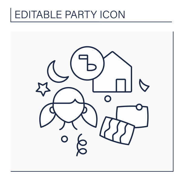 睡衣派对线路图标图片下载