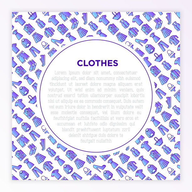 服装概念圈与细线图标图片下载