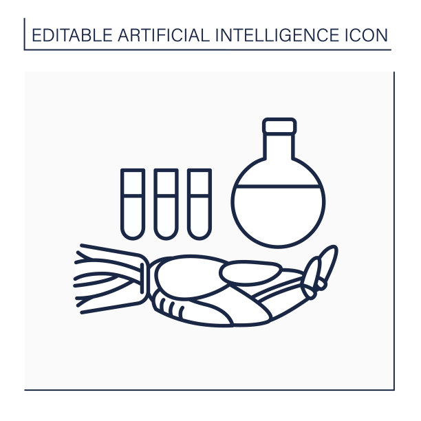 Ai在化学线图标图片下载