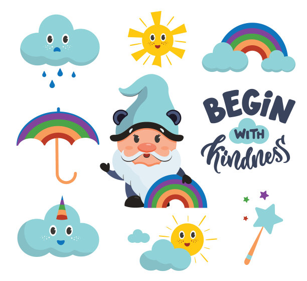 设置彩虹贴纸与侏儒文字图片下载