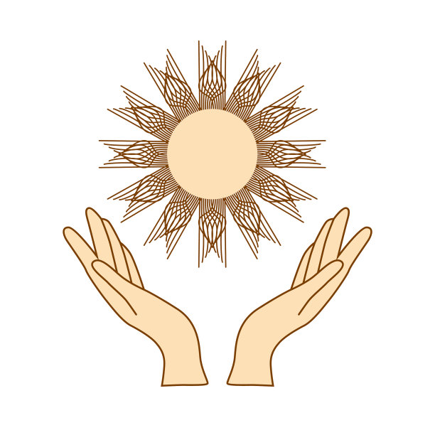 神秘画人手执太阳圈图片下载